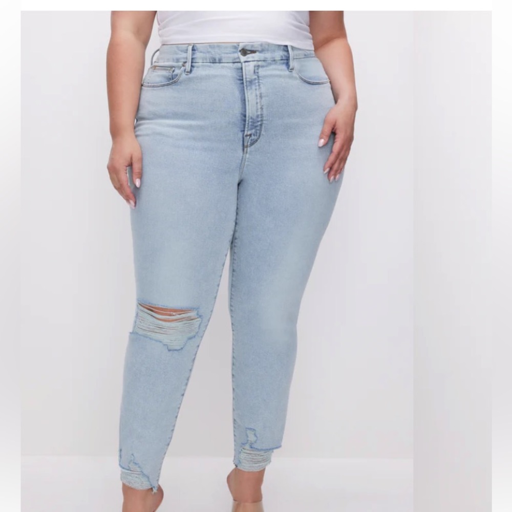 Good American Good Classic Slim High Rise Jeans Light Wash Women’s Size 16
